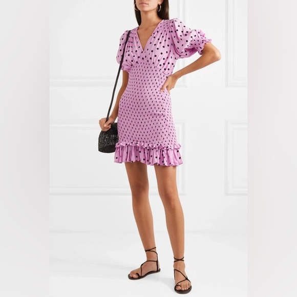 Faithfull The Brand Margherita Mini Smocked Dress Polka Dot Print Anthropologie - Picture 3 of 15